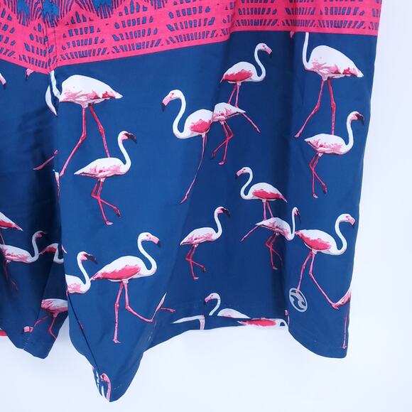 Ocean Current Mens Flamingo Colorblock Board Swim Short Side Pocket Tie Waist|38 - Picture 5 of 11